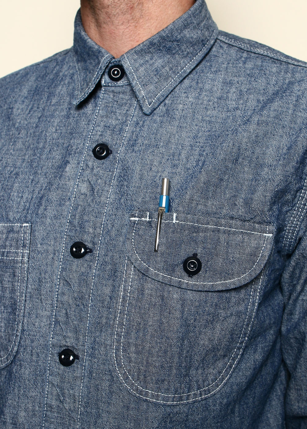 Work Shirt in Rinsed Indigo Chambray