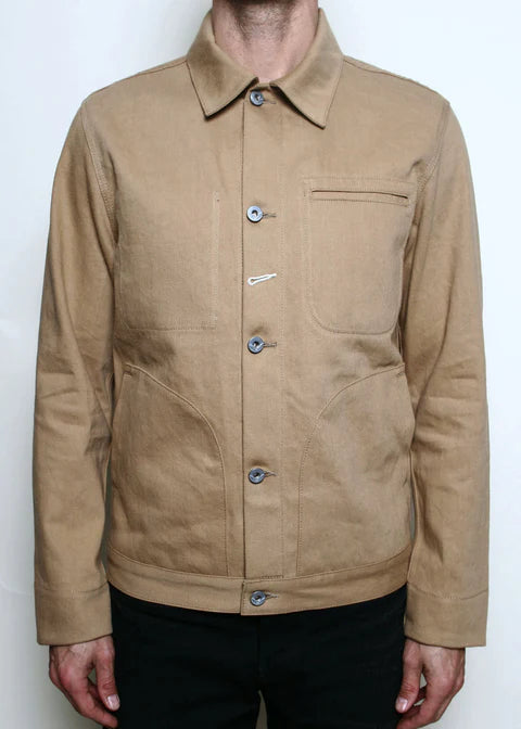 Supply Jacket in Rinsed Tan Denim