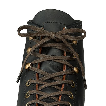 Flat Waxed Boot Laces in Brown