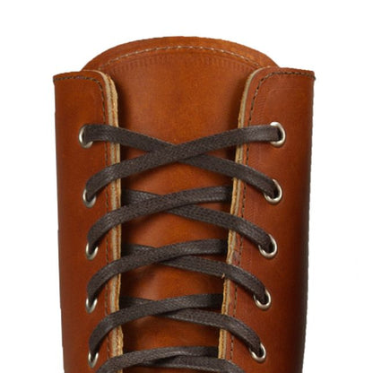 Flat Waxed Boot Laces in Brown