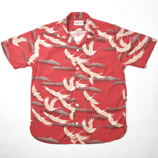 Hawaiian Shirt Red Crane