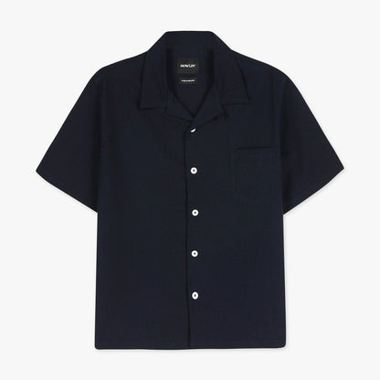 Cocktail Shirt in Navy Japanese Seersucker