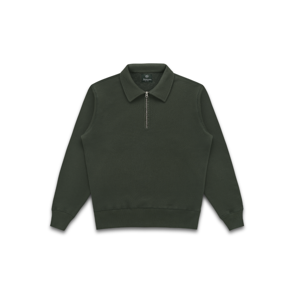 Stadium Loft Knit Quarter Zip in Dark Forest
