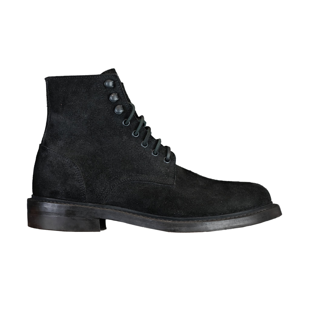 Trench Boot in Black Oil Tan Roughout Stealth