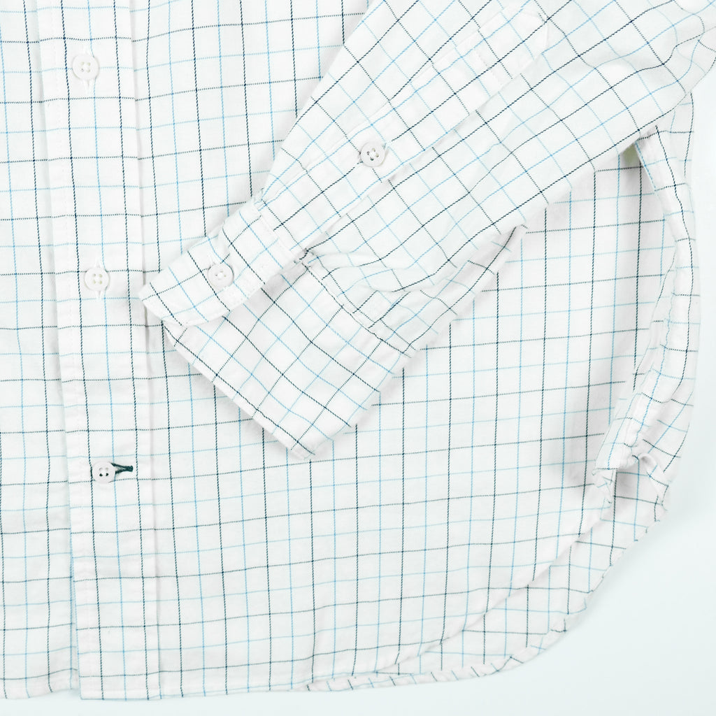 Blue Brushed Twill Tattersall