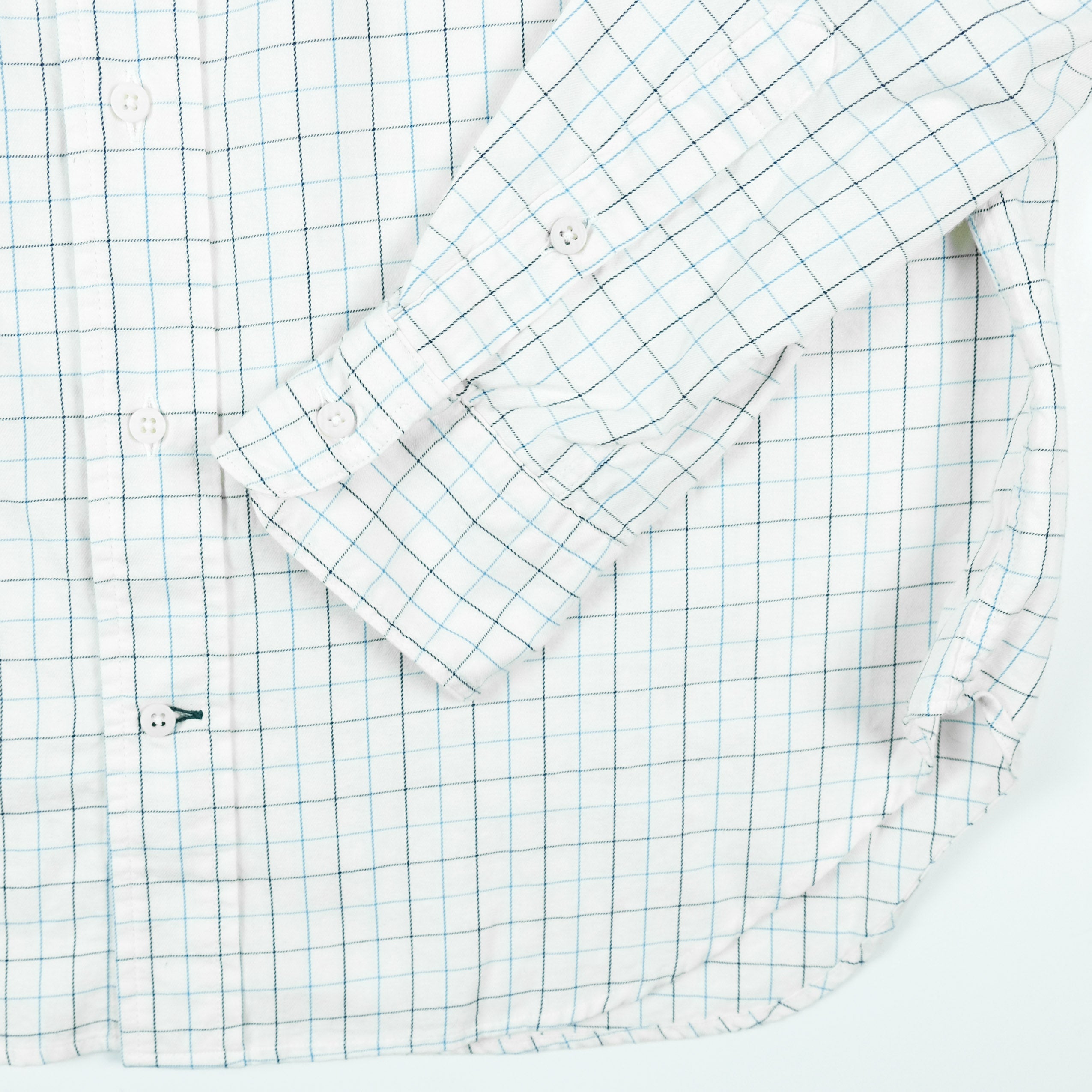 Blue Brushed Twill Tattersall