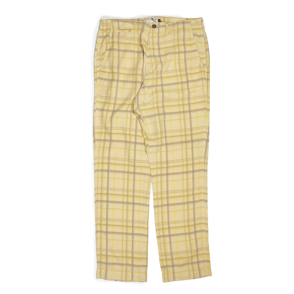 Printed Corral Plaid Chinos in Sunflower