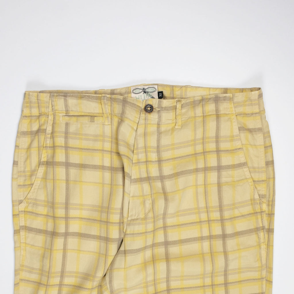 Printed Corral Plaid Chinos in Sunflower