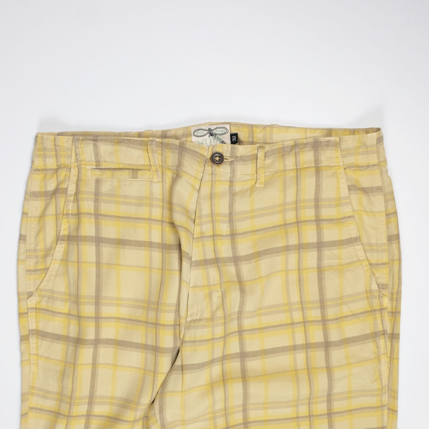 Printed Corral Plaid Chinos in Sunflower
