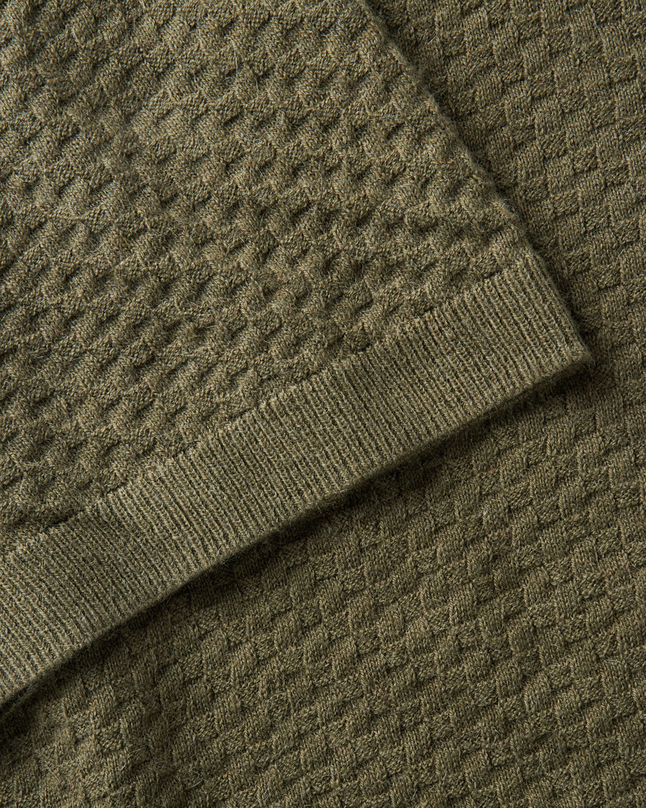 The Arlo Sweater Polo in Cilantro Texture Knit
