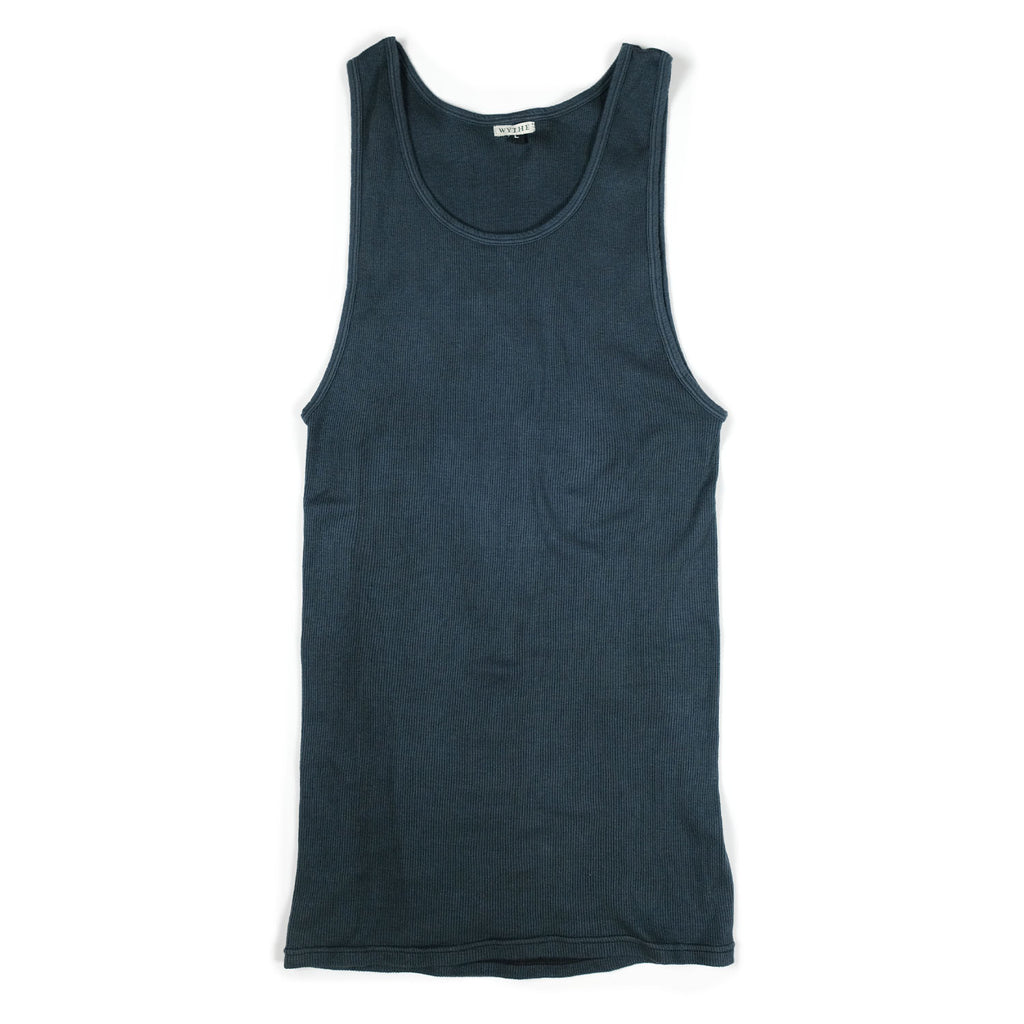 Tubular Ribknit Tank Top in Faded Black
