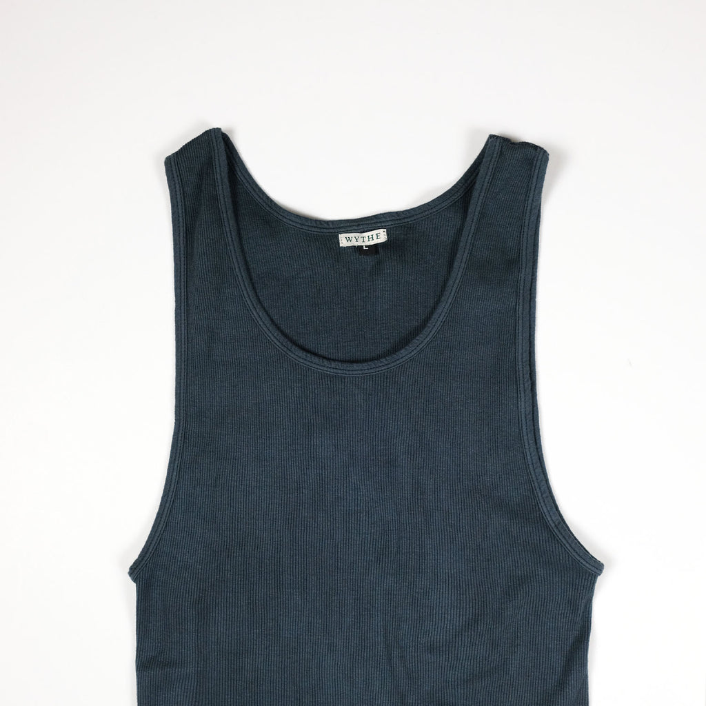 Tubular Ribknit Tank Top in Faded Black