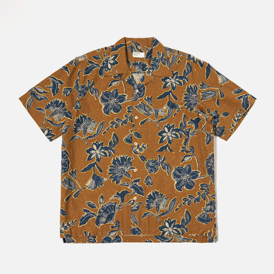 Camp Shirt in Gold Nippon Flower