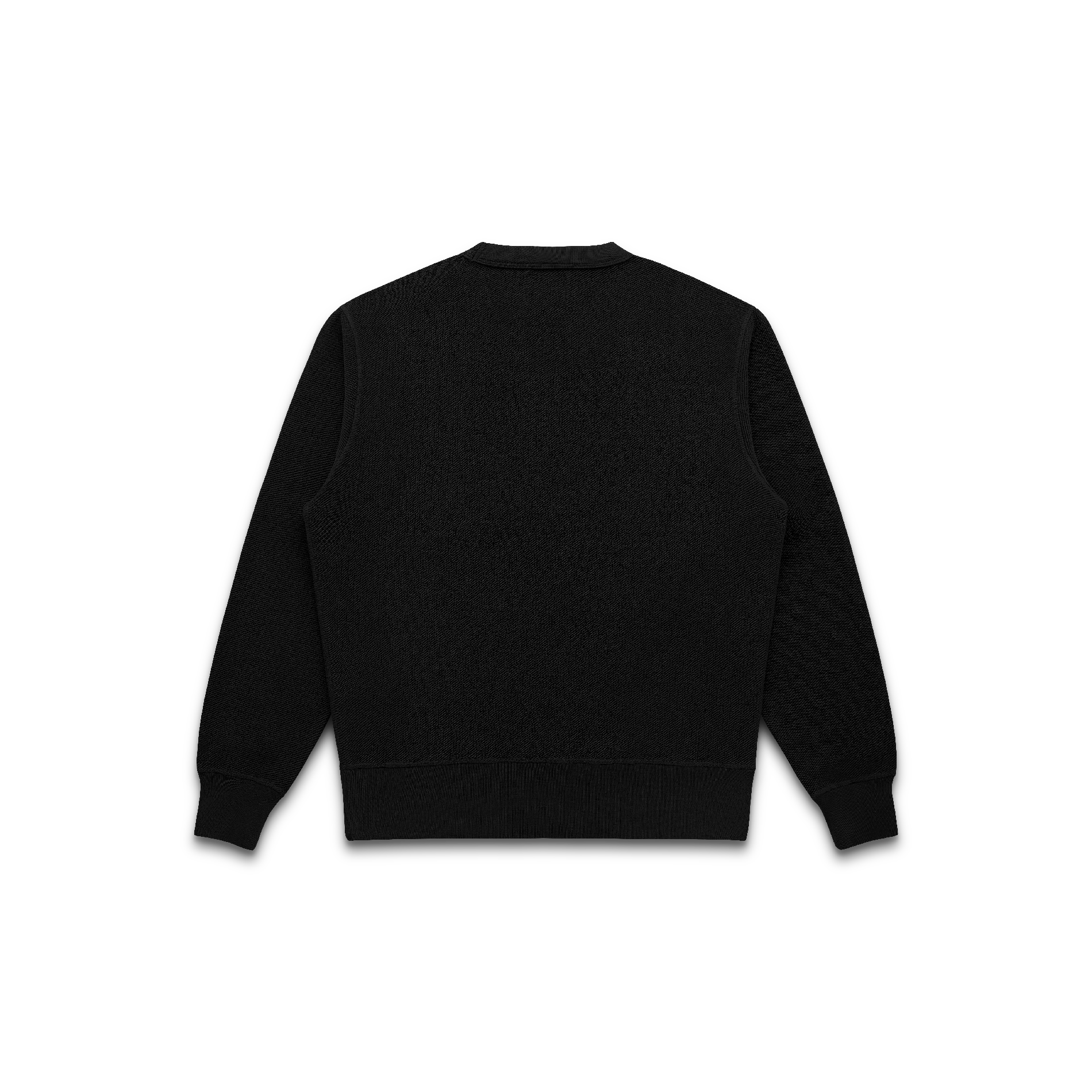 V-Neck Fleece Twill Crew in Black