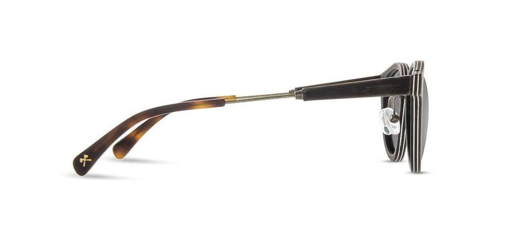 Ainsworth in Distressed Dark Walnut Antique Brass & Grey Polarized