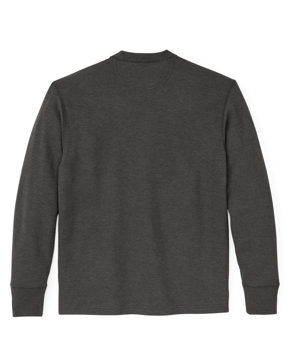 Waffle Knit Henley in Charcoal