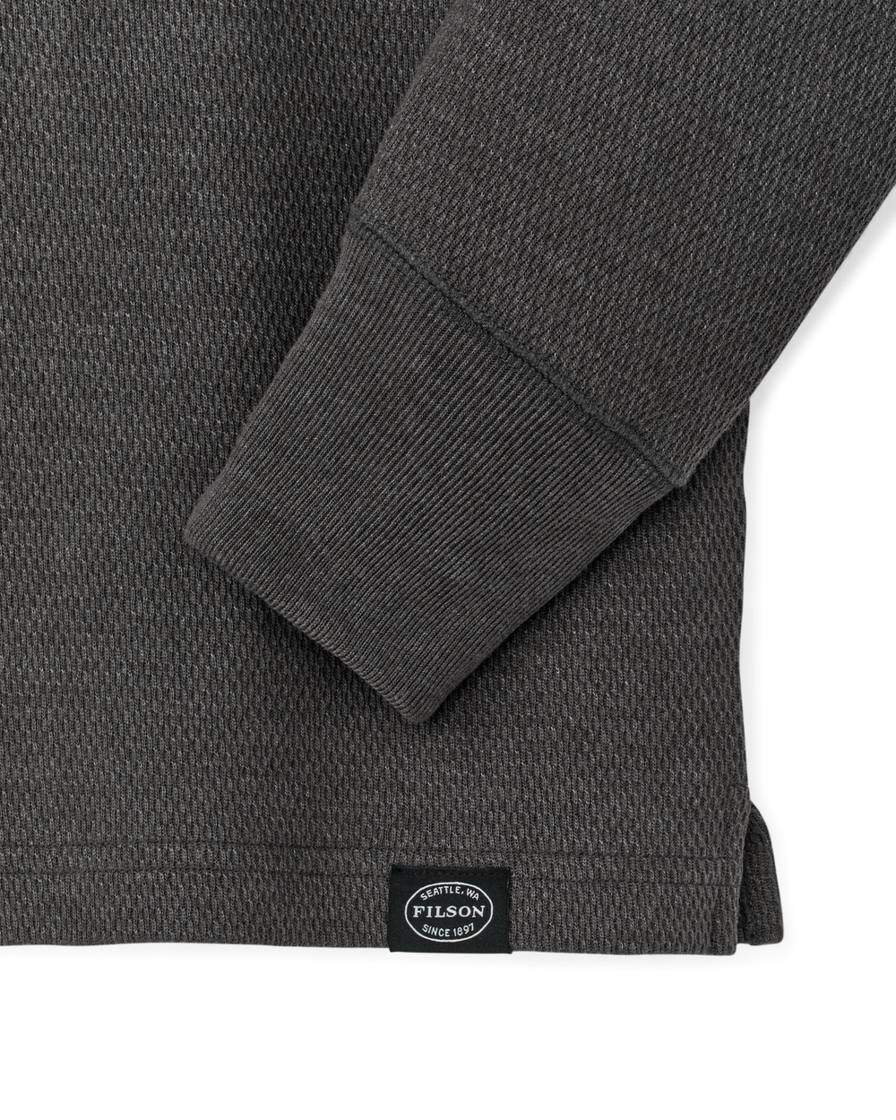 Waffle Knit Henley in Charcoal