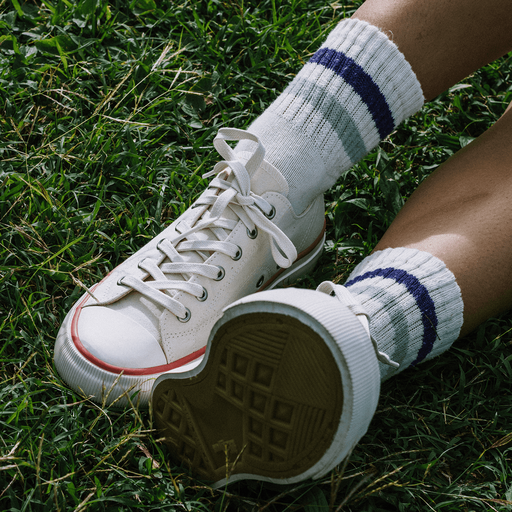 All-American Low-Top in Antique White & Crimson