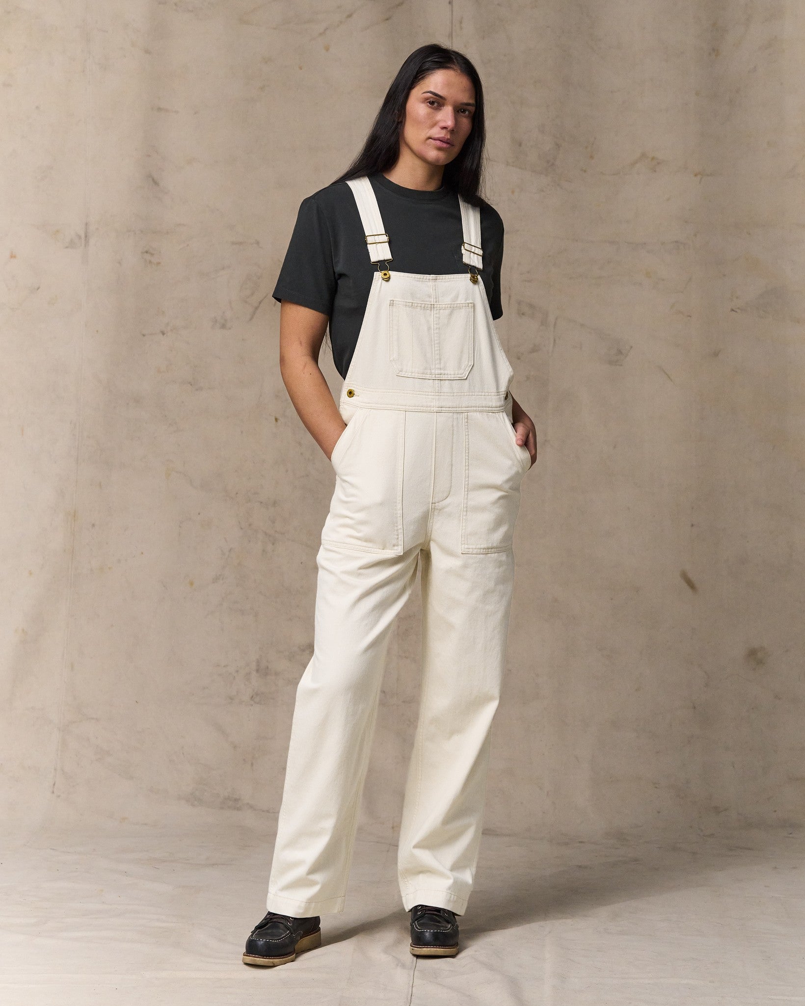 Denim Overalls in Natural Seed