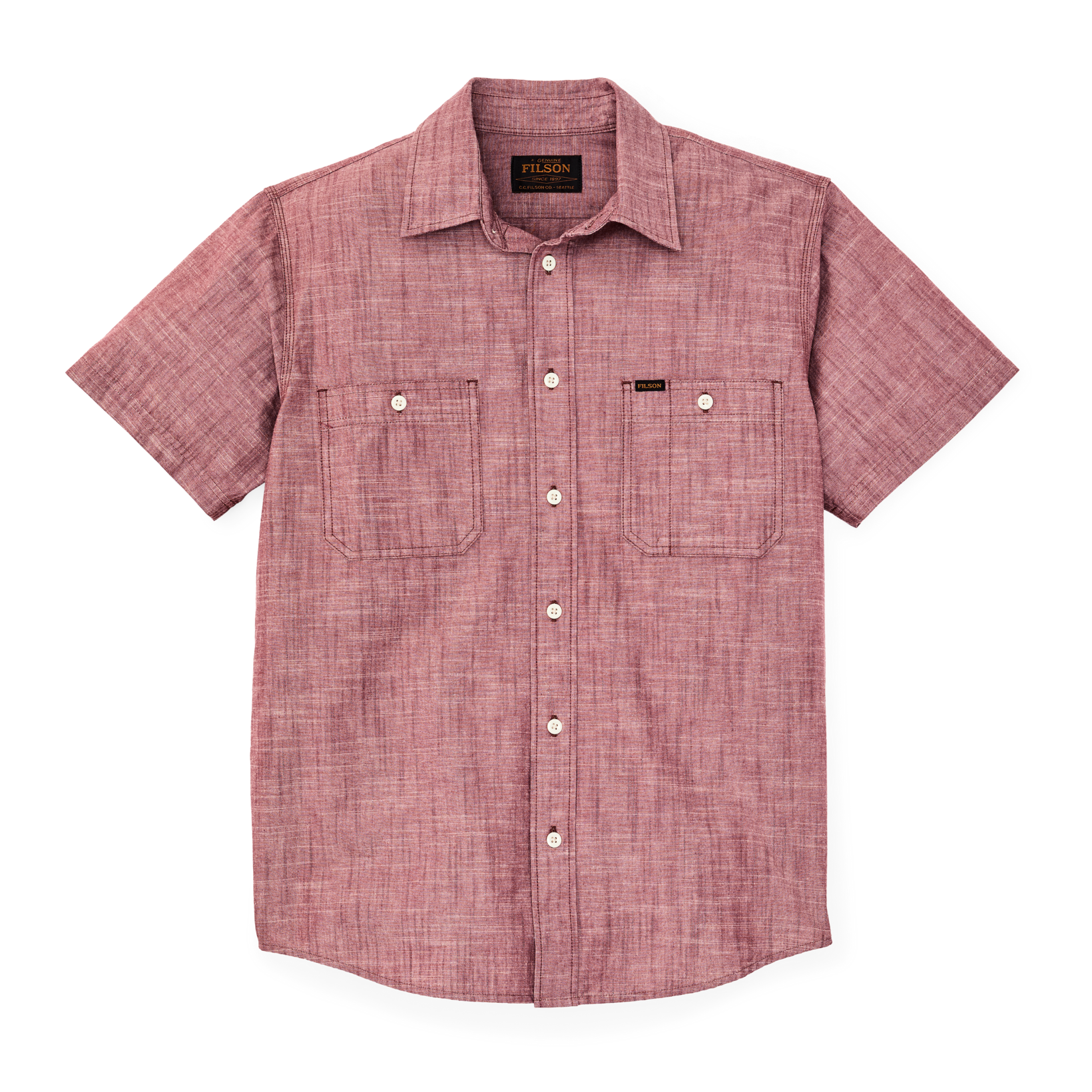 Short Sleeve Chambray Shirt in Sable