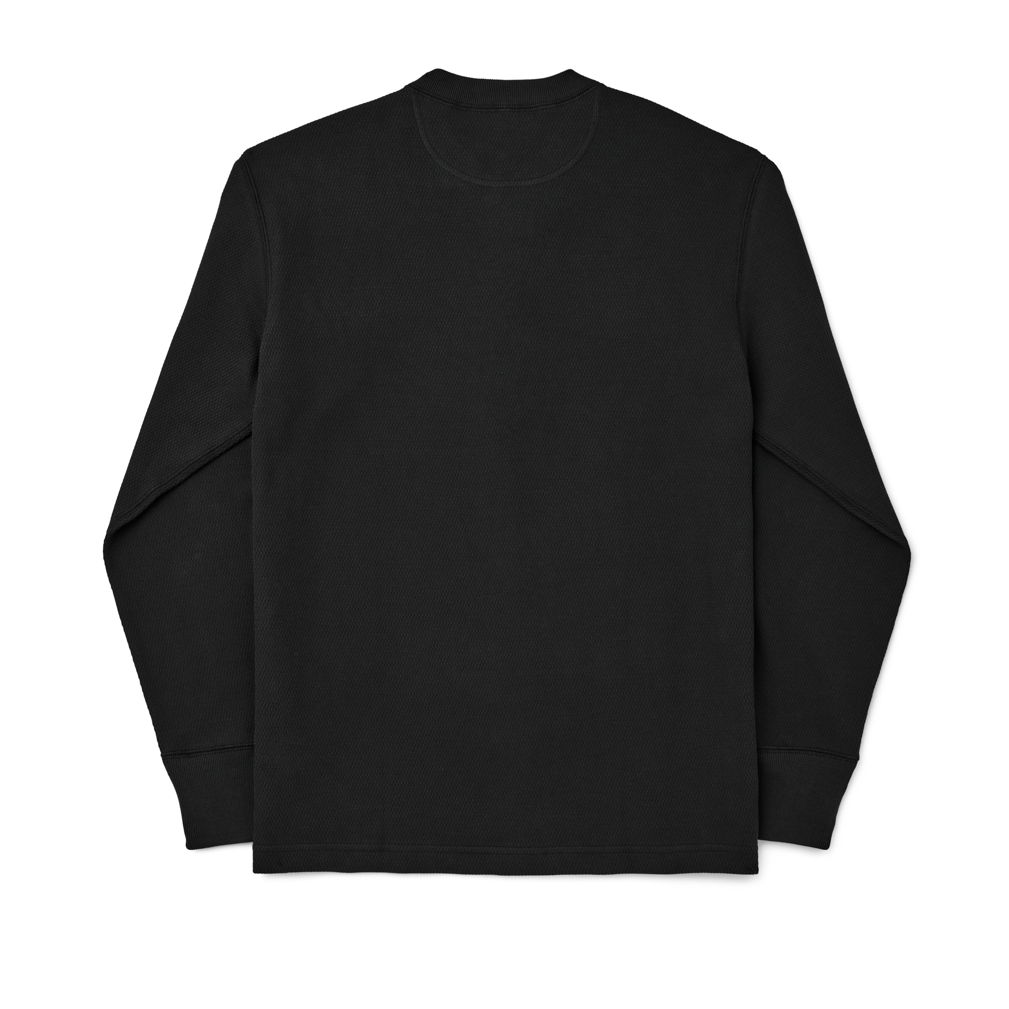 Waffle Knit Henley in Faded Black