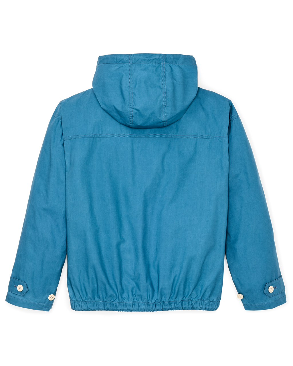 Dry Wax Hooded Popover in Marine Blue