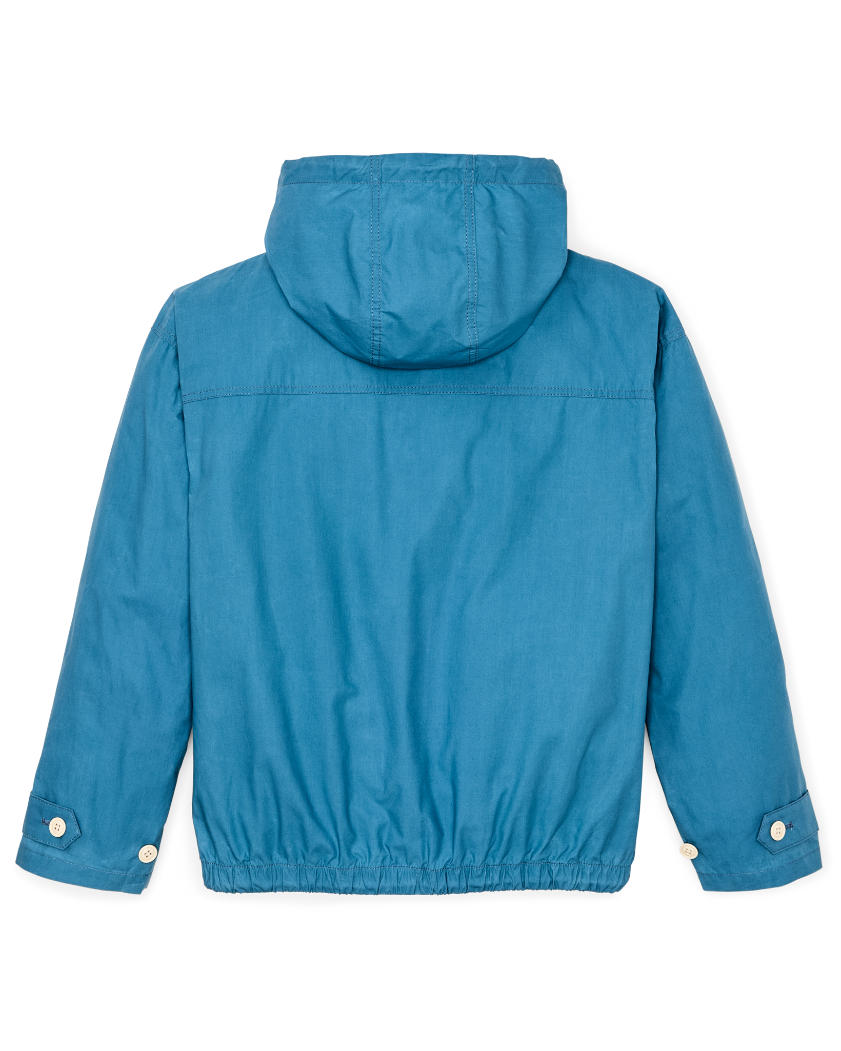 Dry Wax Hooded Popover in Marine Blue