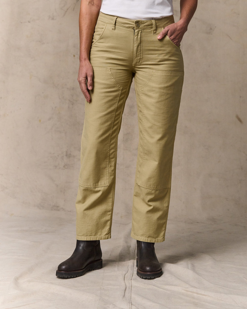Reverse Sateen Double Front Pants in Antique Khaki