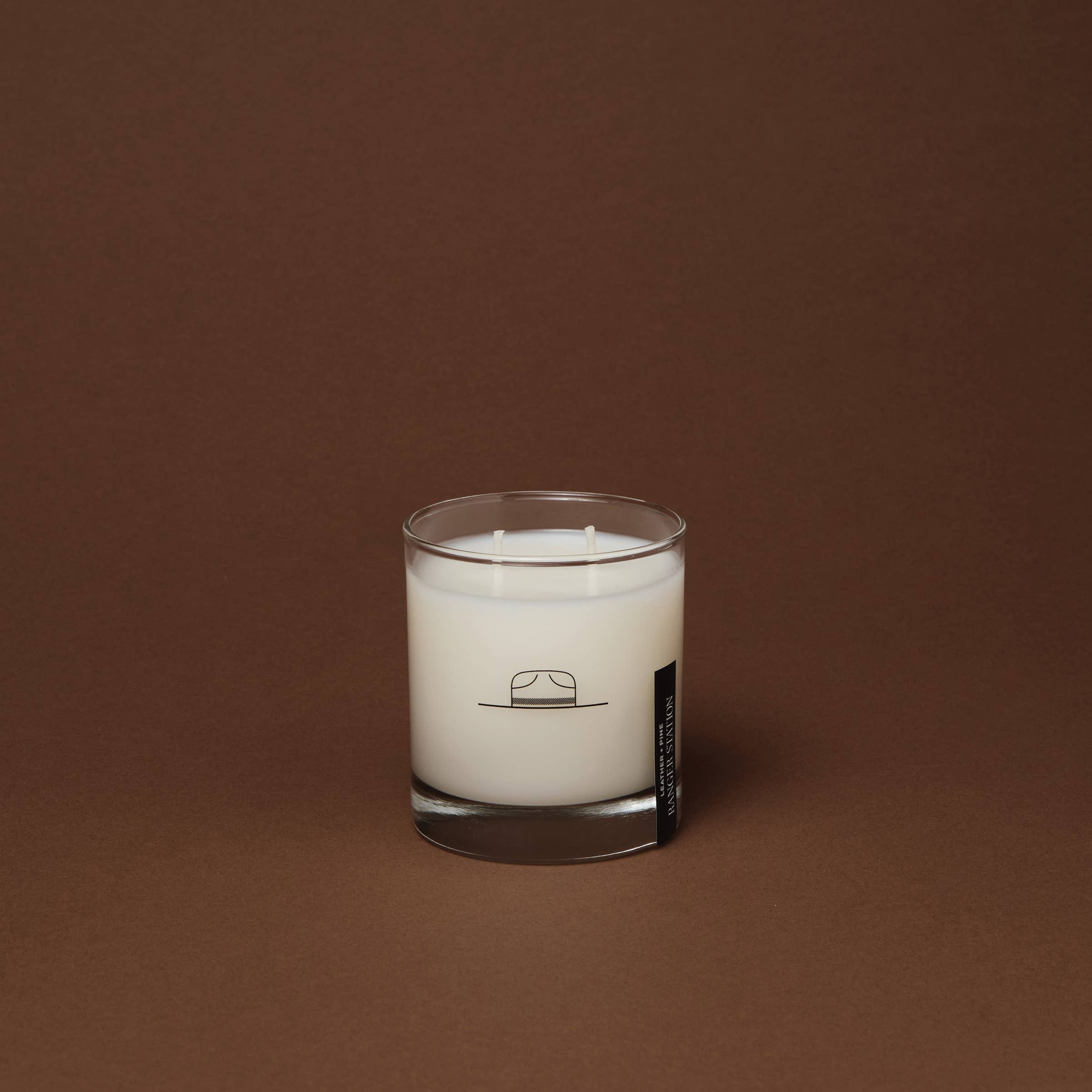 Leather + Pine Candle