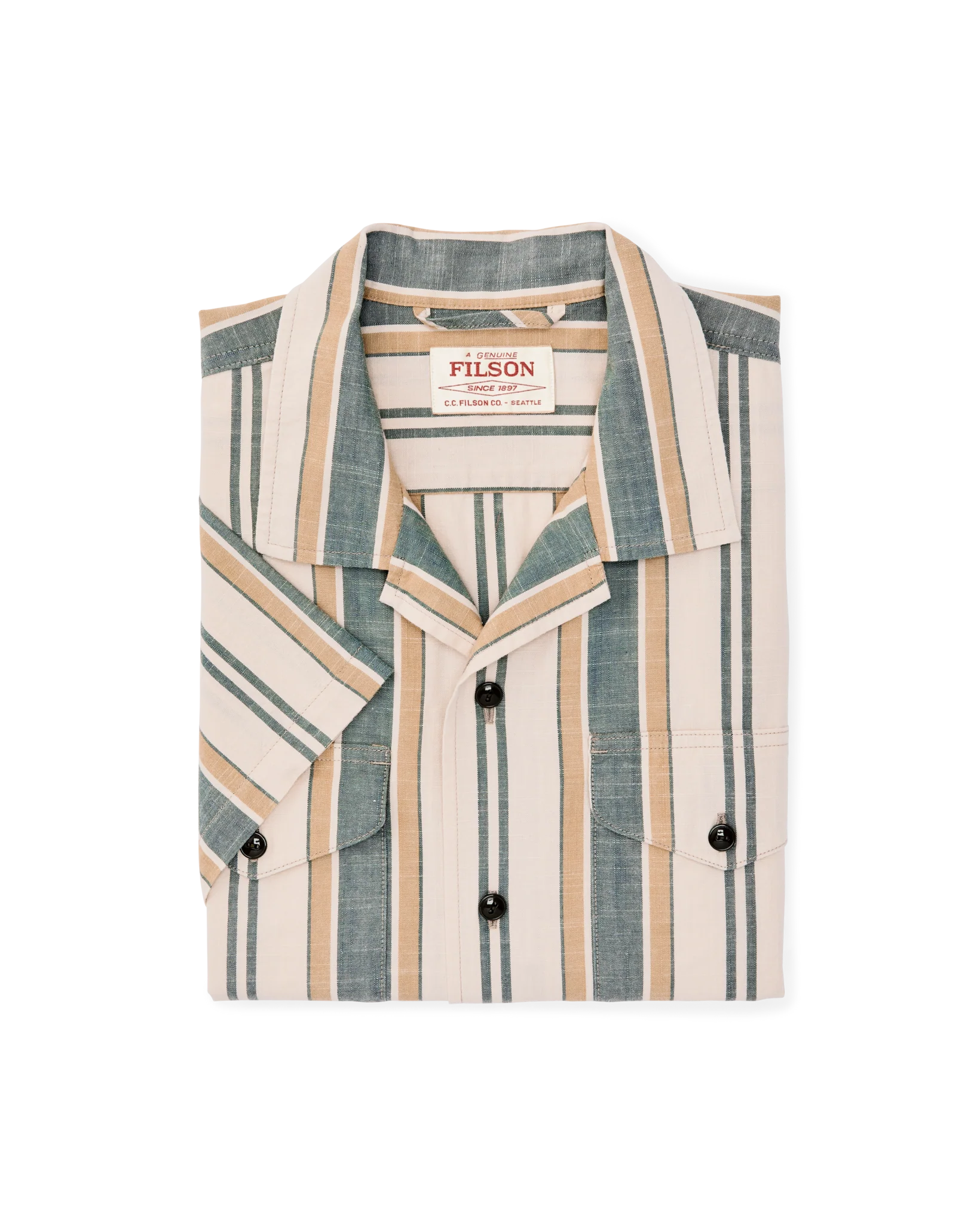 Chambray Camp Shirt in Natural and Khaki