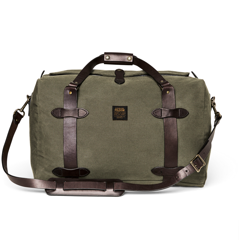 Medium Rugged Twill Duffle Bag in Olive