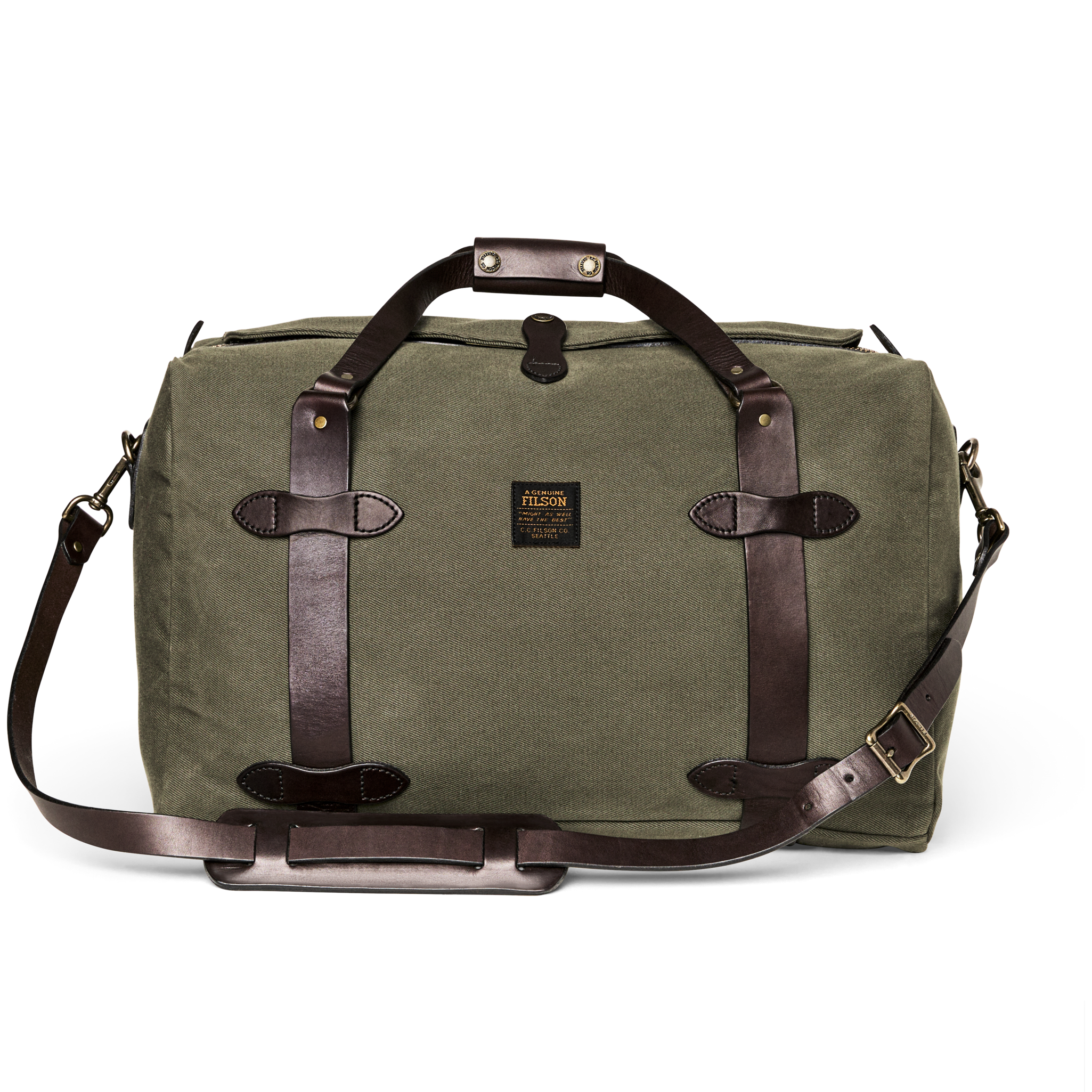 Medium Rugged Twill Duffle Bag in Olive