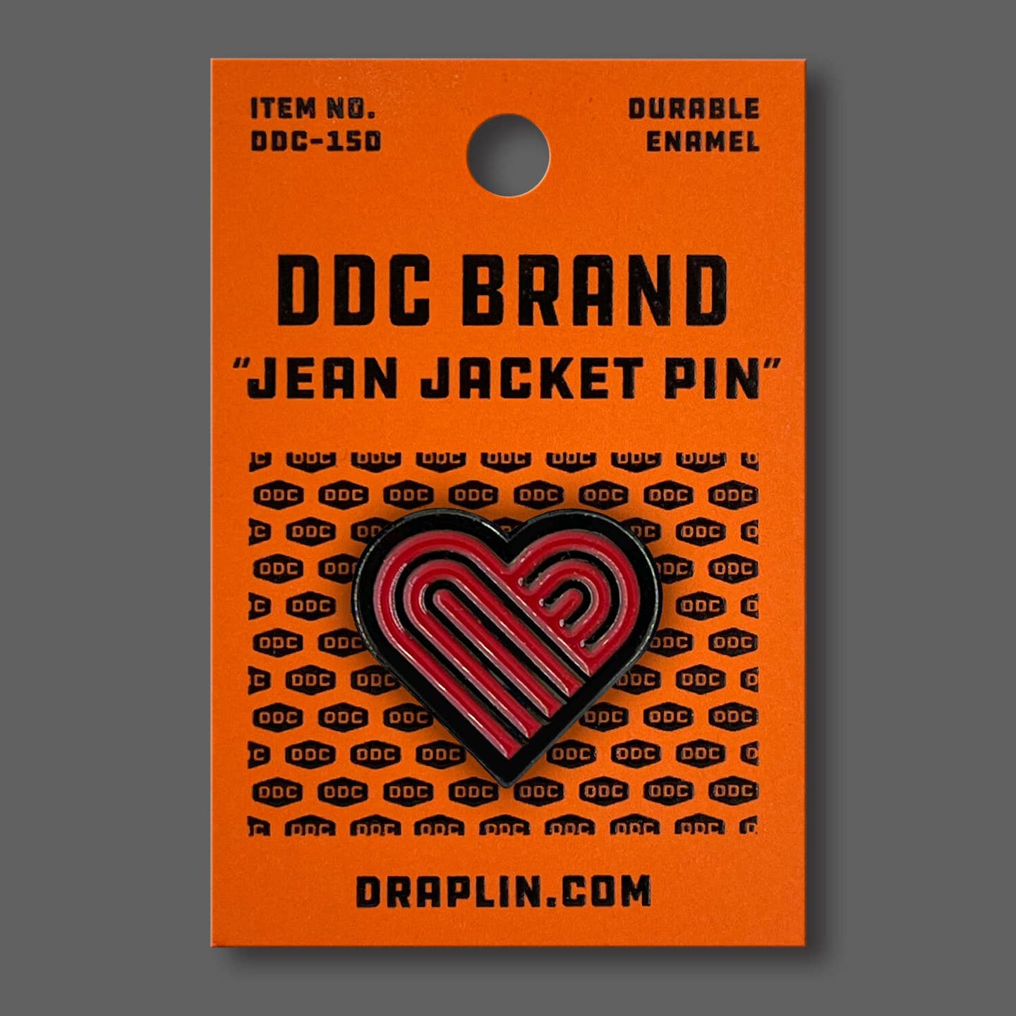 DDC-153 Thick Lines Heart Enamel Pin