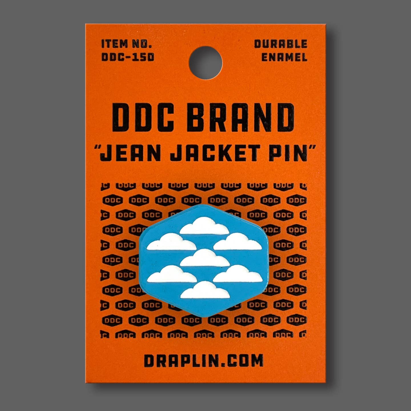 DDC-243 Cumulus Clouds Enamel Jean Jacket Pin