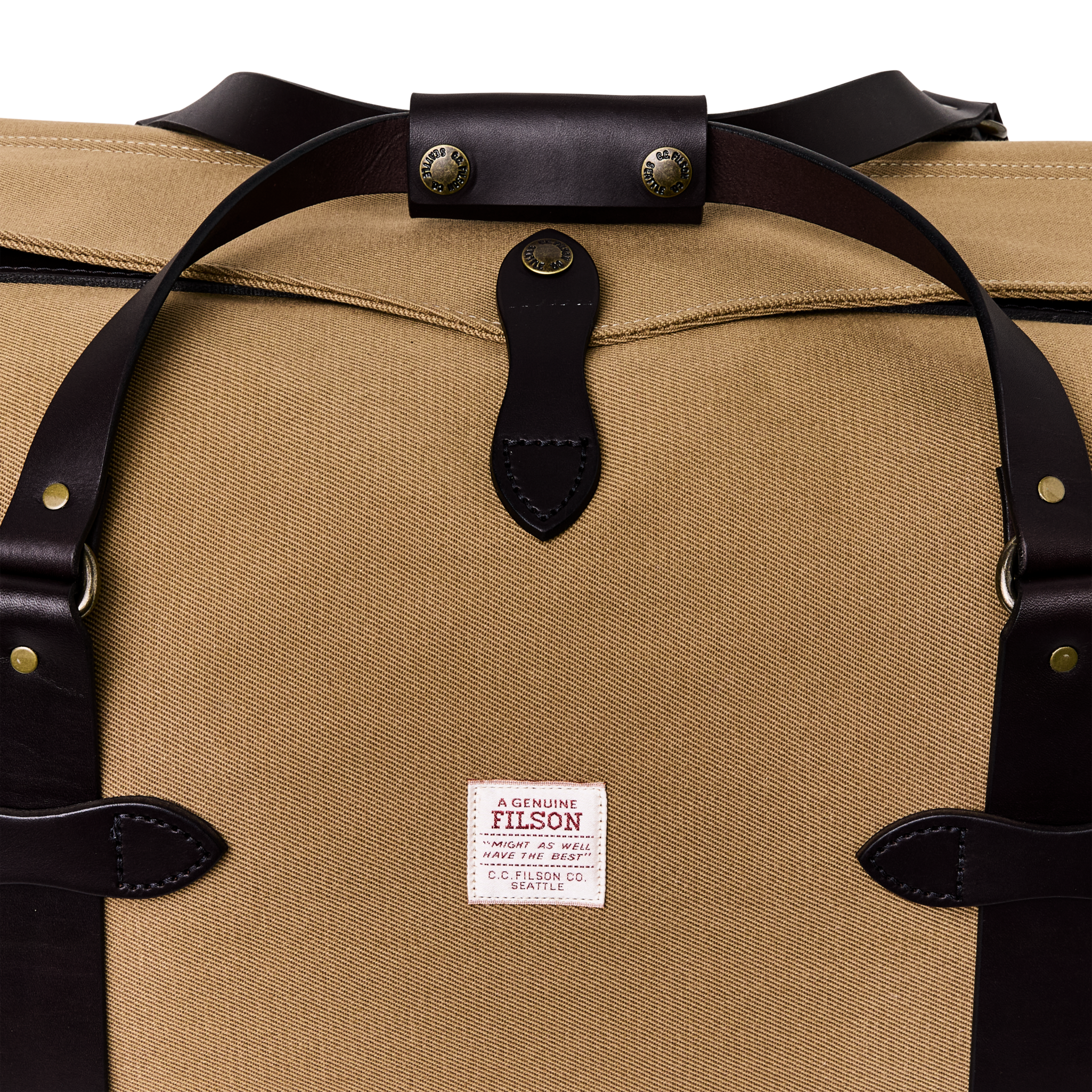Medium Rugged Twill Duffle Bag in Tan