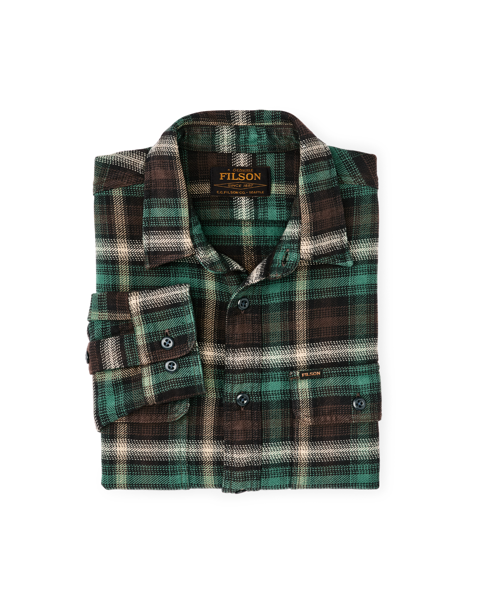 Vintage Flannel Work Shirt in Brown Cream Multiplaid