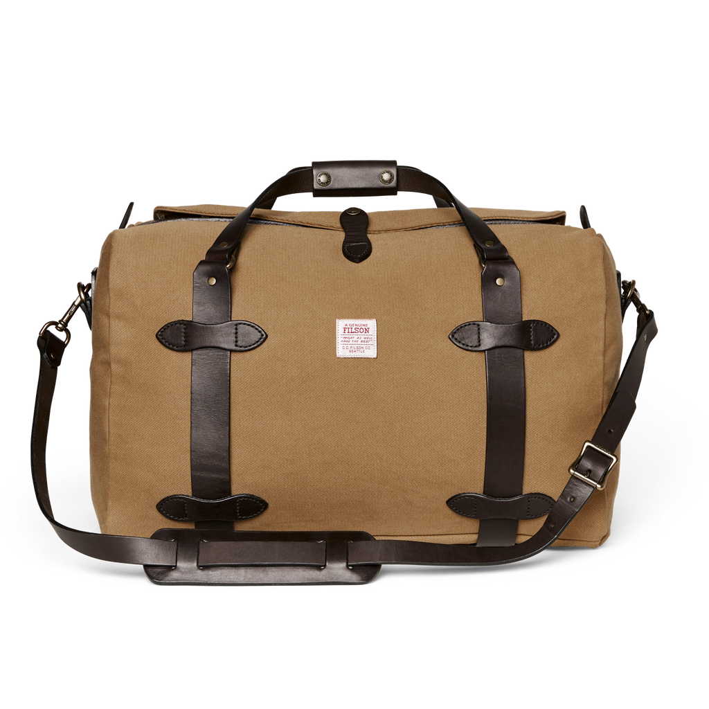 Medium Rugged Twill Duffle Bag in Tan