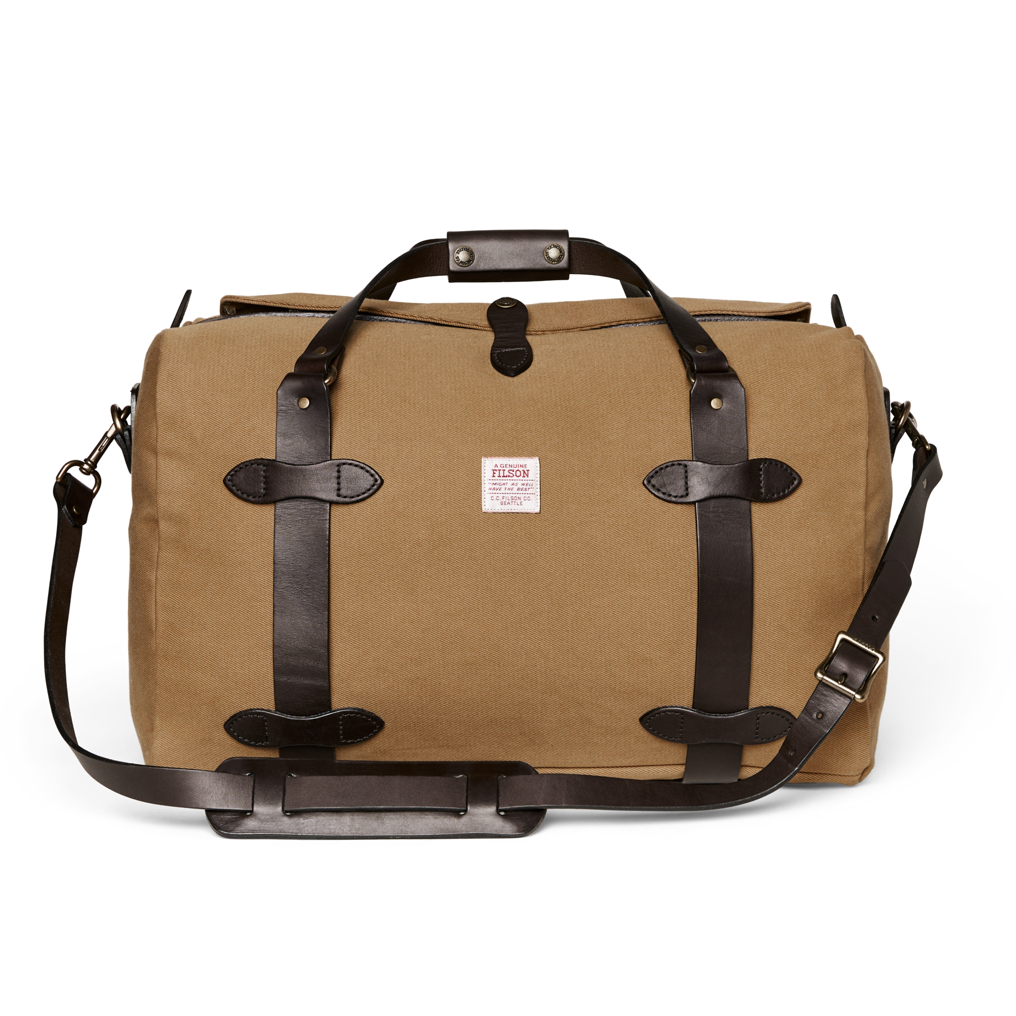 Medium Rugged Twill Duffle Bag in Tan