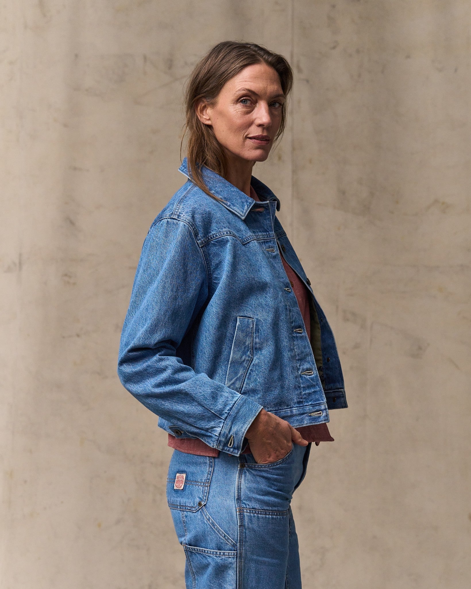 Western Denim Jacket in Light Indigo