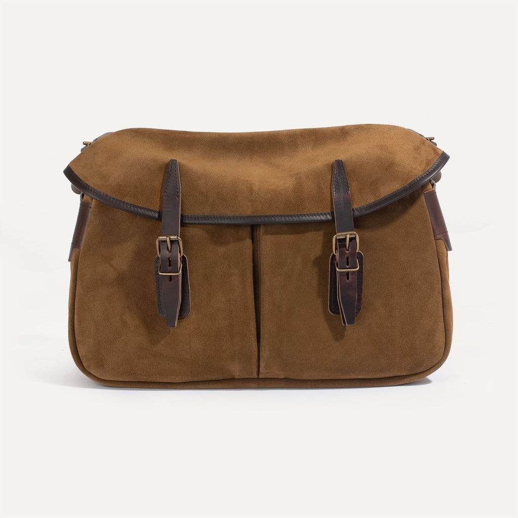 Medium Fisherman's Musette in Hazelnut Brown Suede