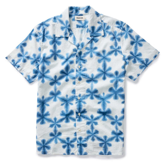 The Short Sleeve Davis Shirt in Vintage White Fractal