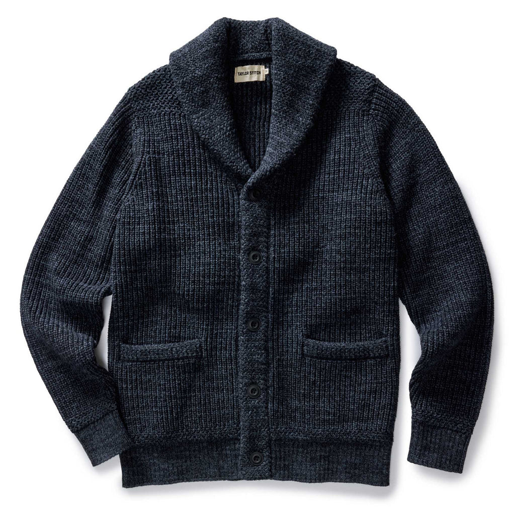 The Mariner Shawl Cardigan in Ink Slub