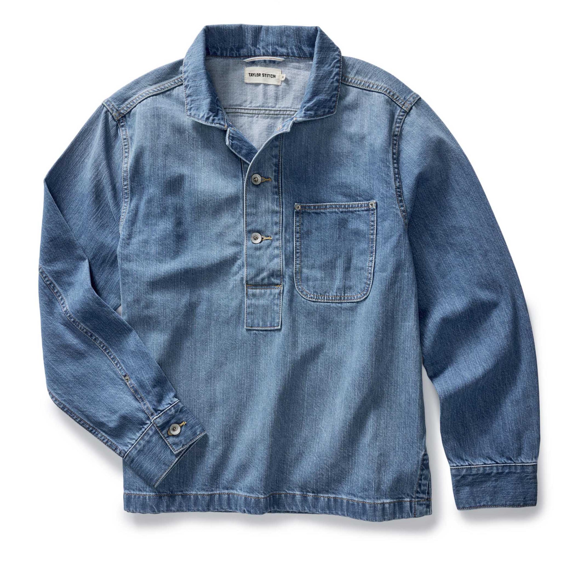 The Milton Pullover in Washed Selvedge Denim – Porterhouse