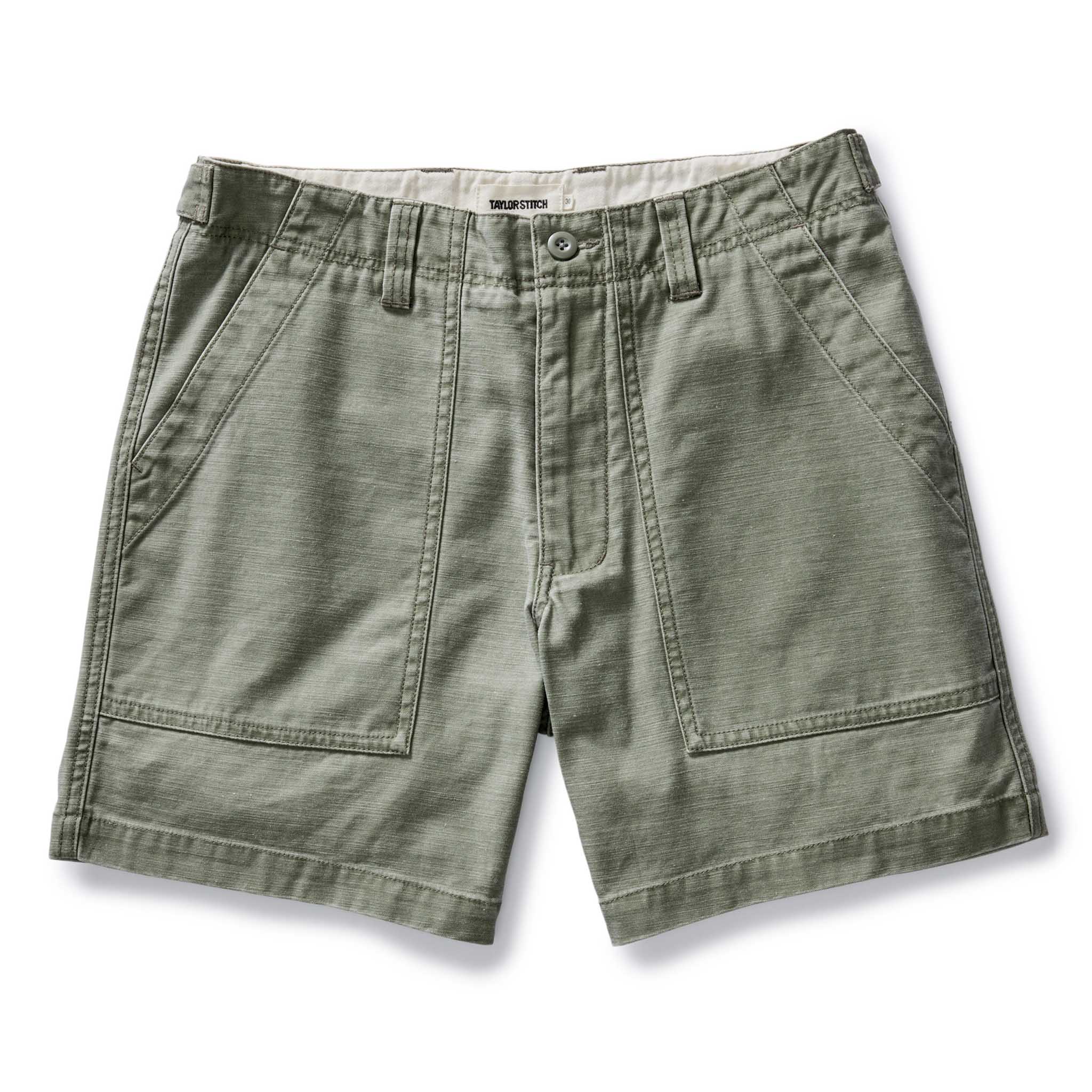 The Surplus Short in Field Olive Reverse Sateen