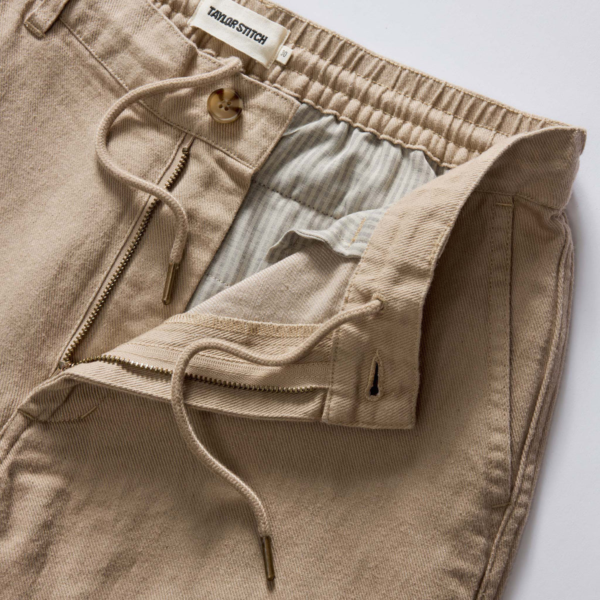 The Carmel Pant in Heather Khaki Cotton Linen