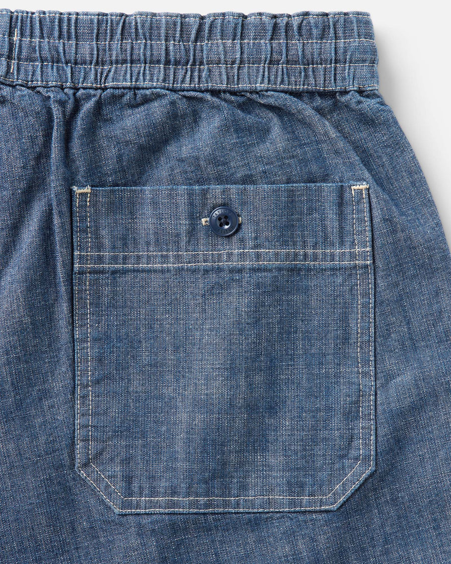 The Breakwater Short in Washed Indigo Chambray