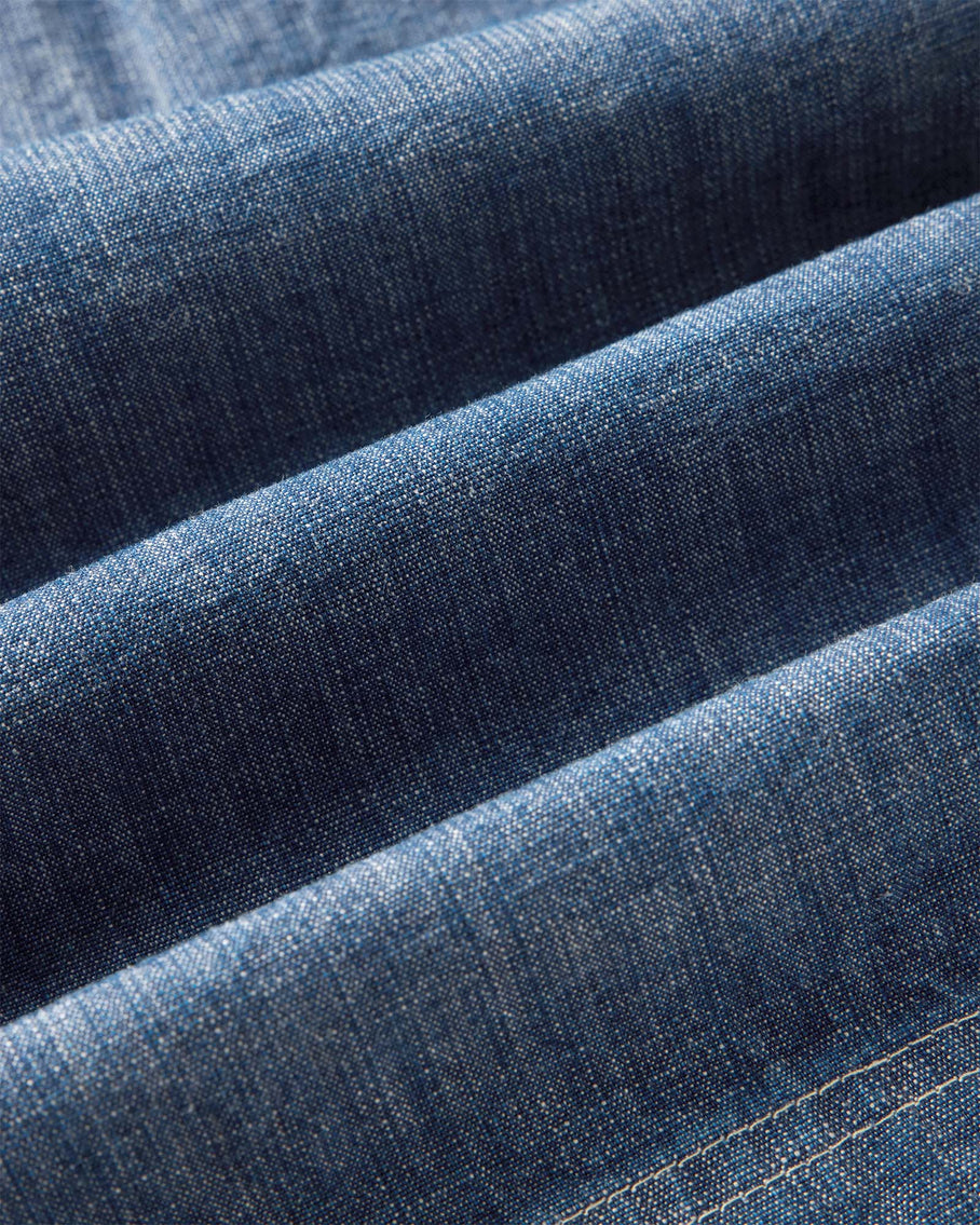 The Breakwater Short in Washed Indigo Chambray