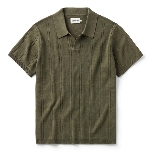 The Valencia Sweater Polo in Heather Cilantro Rib