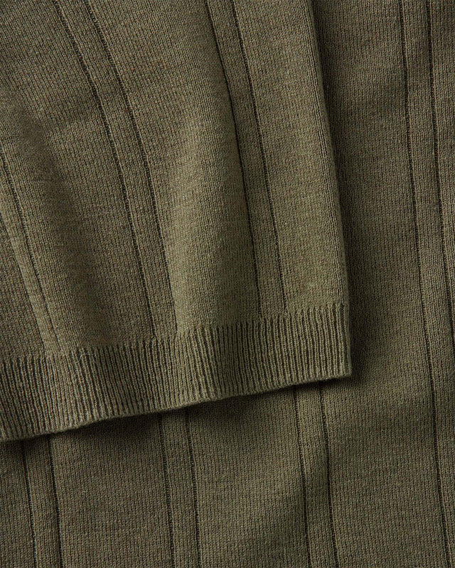 The Valencia Sweater Polo in Heather Cilantro Rib