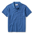 The Valencia Sweater Polo in Heather Clear Blue Rib
